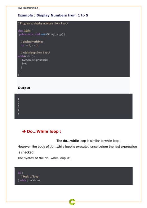 Toradh íomhá ar Java Looping Program