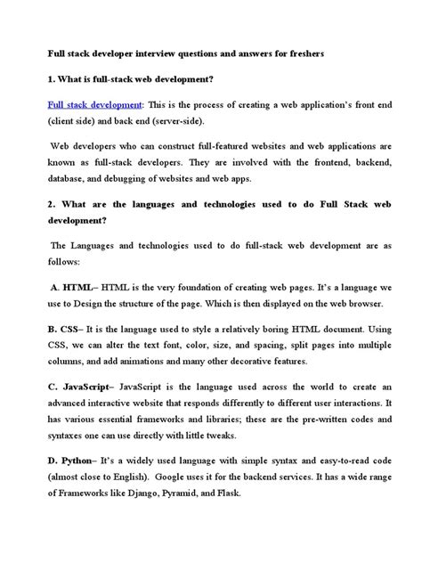 Image result for Java Full-Stack Interview Questions