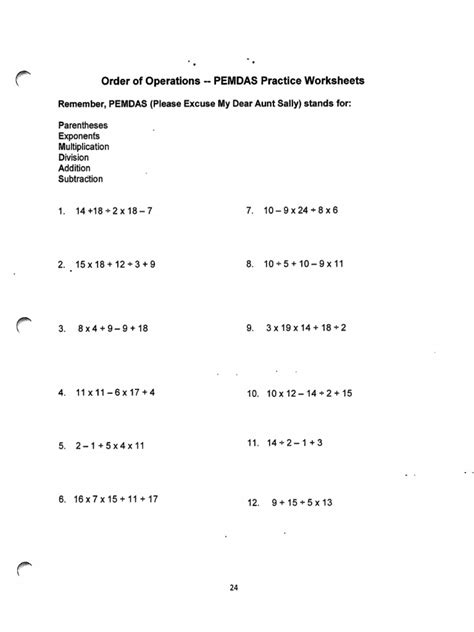 Order of Operations Questions に対する画像結果