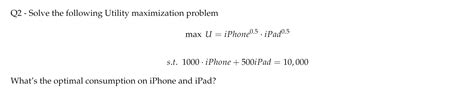 Image result for Utility Maximization Problem Solution