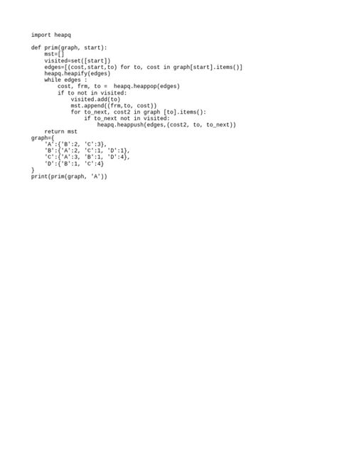Image result for Prim Algorithm Python Min-Heap