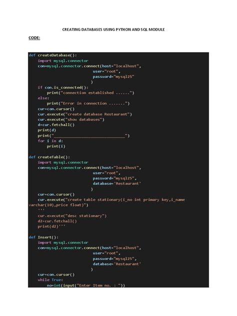 Image result for Create SQL Database Python