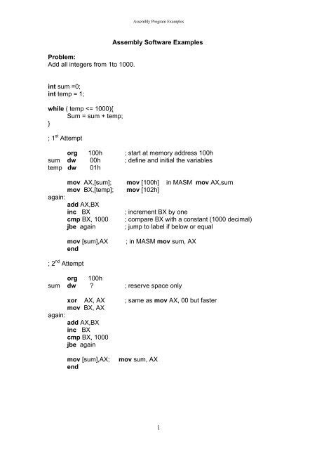 Image result for Assembly Language Programming Examples