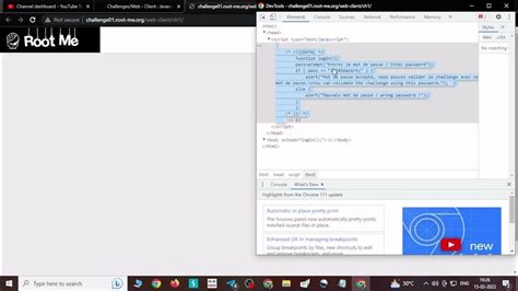 Toradh íomhá ar JavaScript Authentification 2 Root Me