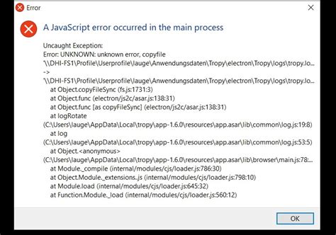 JavaScript Error Occurred in Main Process に対する画像結果