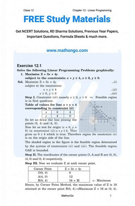 Linear Programming Class 12 Exercise 12.1 に対する画像結果
