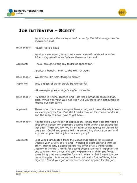 Image result for Interview Script Examples
