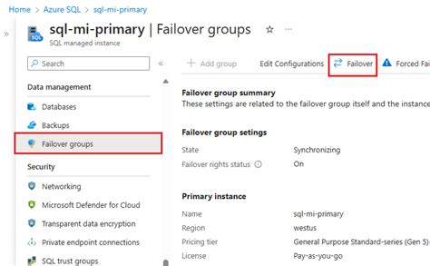 SQL Server Failover に対する画像結果