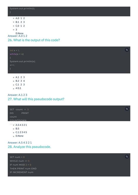 MCQ Question for Java Coding Program に対する画像結果