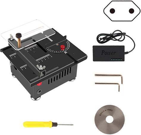 100W Mini Table Saw - Adjustable Speed & Angle, 0.1-16mm Cutting Depth - Desktop Electric Saw For Wood Plastic Acrylic & DIY Crafts Only Electric S...