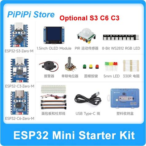 ESP32-S3/C6/C3 Zero Starter Basic Learning Kit DIY School Kit Arduino /Micropython /ESP-IDF