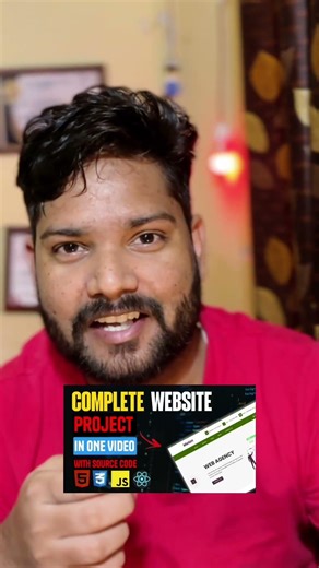 Full Website in One Shot 😱 | HTML CSS JS #coding #mernstack #programming