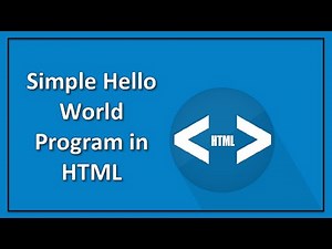 Simple Hello World Program in HTML