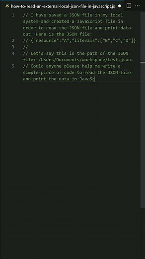 How to read an external local JSON file in JavaScript?