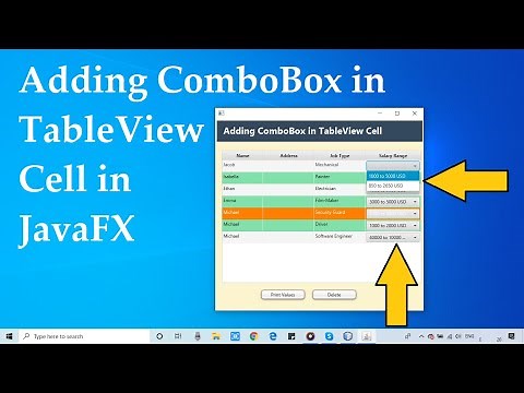 Adding ComboBox in TableView cell in JavaFX | JavaFX Tutorial