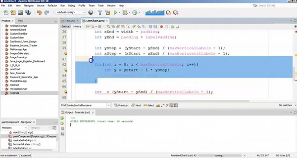 Java Tutorial - How To Create a LINE Chart In Java Using Graphics In NetBeans [With Source Code]