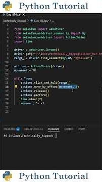 Move HTML Sliders with Selenium in Python | Python Tutorial