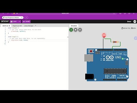 LESSON 1:How To Easily Code LED By Using Arduino Simulator || FAST Tutorial || Wokwi
