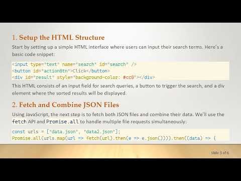 Searching and Sorting Results from Multiple JSON Files with JavaScript