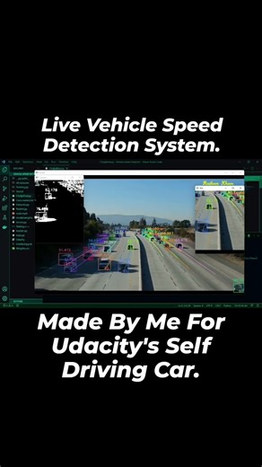 ⚡🔥AI Vehicle Speed Detection System in Python | Self-Driving Car Project 🔥#udacity #tesla #shorts