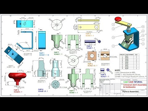 Universal Joint Parts & Assembly in Solidworks