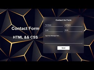 How To Make A Contact Form Using HTML && CSS | CSS Tutorial