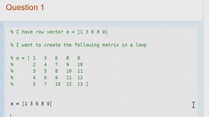 How to Make a Matrix in a Loop in MATLAB