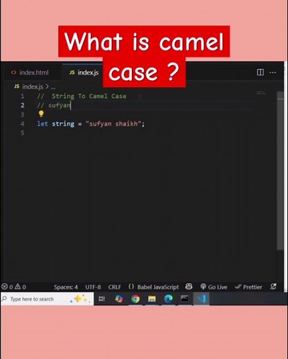 what is camel case convention in javascript | camelcase convention #shorts #coding #javascript #js