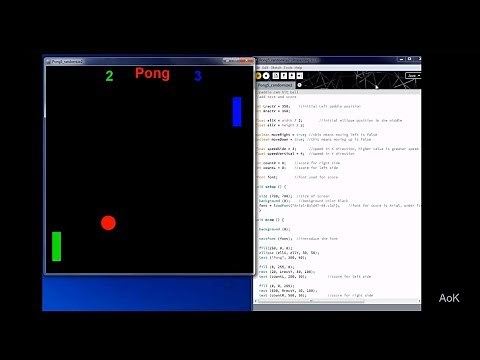 Processing to make Pong