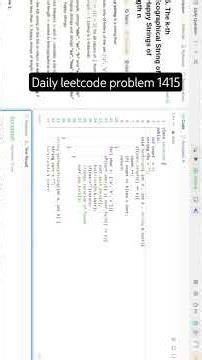 #leetcode #coding Daily leetcode problem 1415 in Python C ++Java JavaScript C language