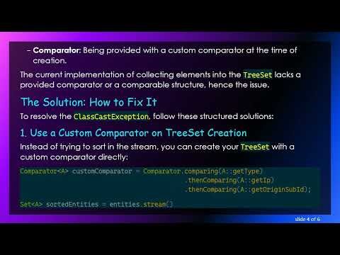 Resolving ClassCastException in Java Stream Sorting with Custom Comparator