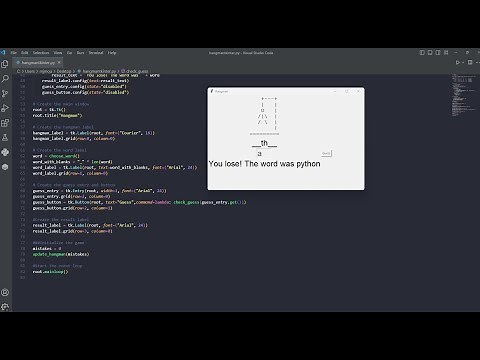 Hangman Game in Python with tkinter GUI
