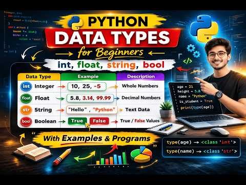 Python Data Types for Beginners | int, float, string, bool Explained