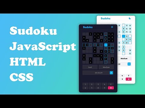 Build Sudoku Game With HTML CSS JavaScript | Sudoku Puzzles | Sudoku JavaScript