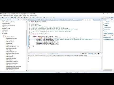 Java - Chapter 5 - Random with Seed: Apr 9, 2020 3:04 PM