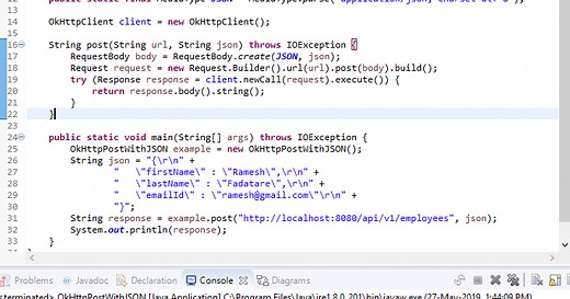 Java Rest Client using OkHttp  - GET, POST, PUT and DELETE Request Examples