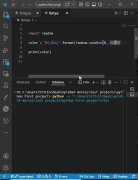 Generate Random Color Code in Python 🎨🐍 #Shorts