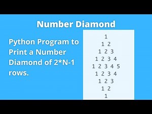 Number Diamond | Python Program to Print a Number Diamond of 2*N-1 Rows | CCBP Assignment 14 Answer