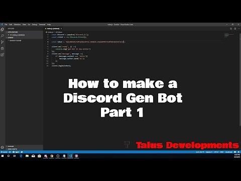 Discord Gen Bot Tutorial - Part 1