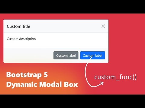 Create Bootstrap 5 Dynamic Modal Box from JavaScript