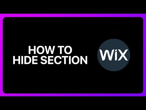 How To Hide Section In Wix Tutorial