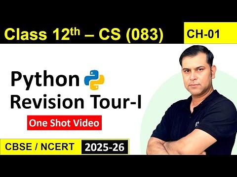 One Shot CH 1 Python Revision Tour | Class 12 Computer Science (083) | CBSE/NCERT/RBSE | S4SUREN