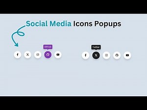 📣 Social Media Icons with Popup Tooltips using HTML & CSS | Pure HTML & CSS – no JavaScript needed!