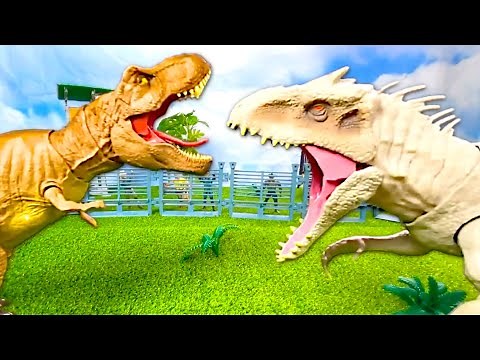 EPIC Jurassic World Dinosaur Fights! Tyrannosaurus Rex & More Jurassic Park Dinosaurs BRAWL