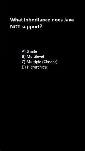 Java Quiz Day 17 | Which Inheritance Does Java NOT Support? #drillcoding