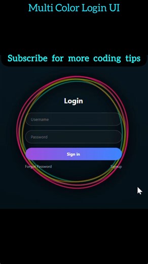 19 Premium Rainbow Glow Login Animation | HTML CSS JS #shorts