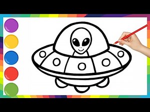 How to Draw and Color a UFO | Easy Alien Spaceship Drawing for Kids