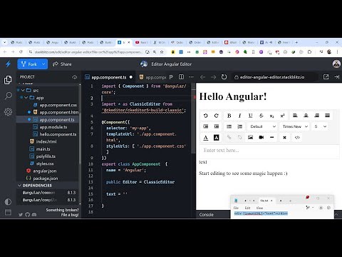 Build a Angular WYSIWYG Rich Text Editor With HTML Controls Using @kolkov/angular-editor in TS