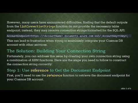How to Obtain a Connection String for Azure Cosmos DB Table API via ARM Template
