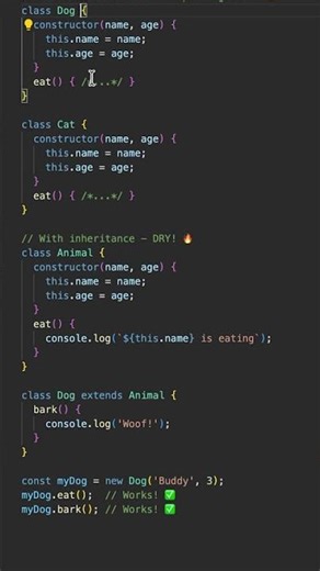 JavaScript Class Inheritance in 60 Seconds! 🔥